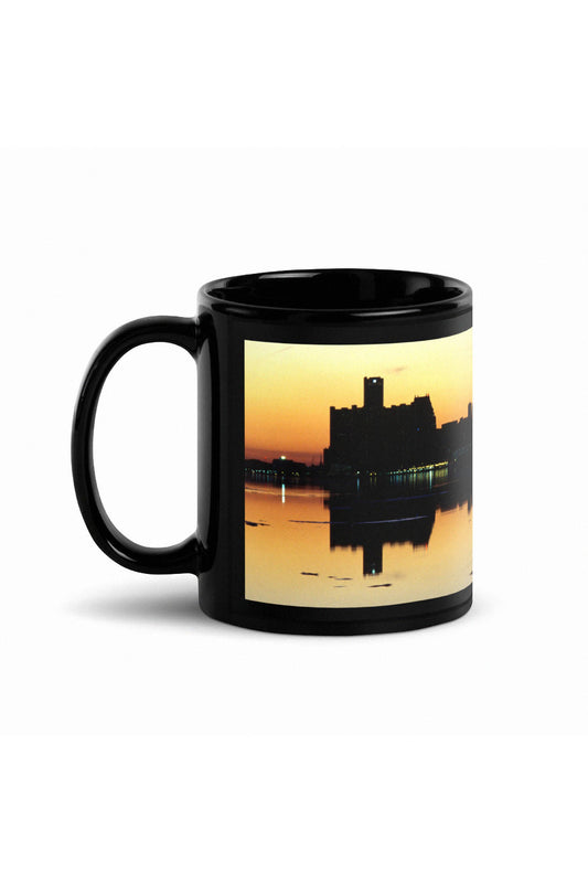 Detroit Skyline Golden Hour Silhouette greeting card by Peter Tkacz