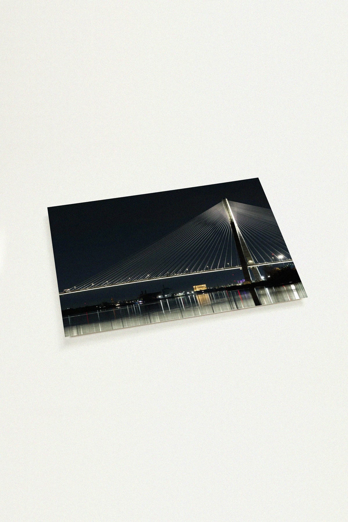 Gordie Howe International Bridge architectural view mini art print by Peter Tkacz