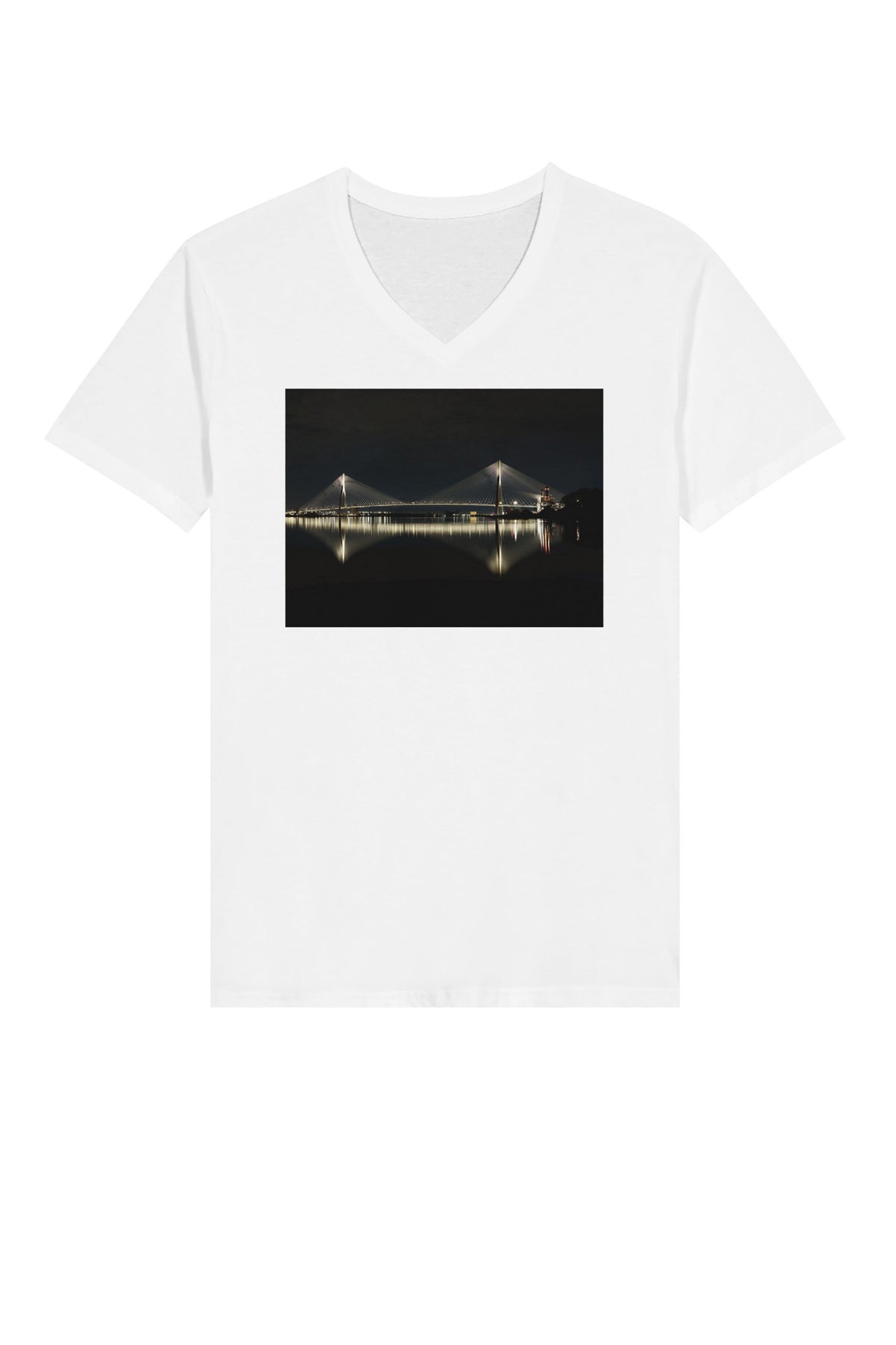 Gordie Howe International Bridge T-Shirt by Peter Tkacz