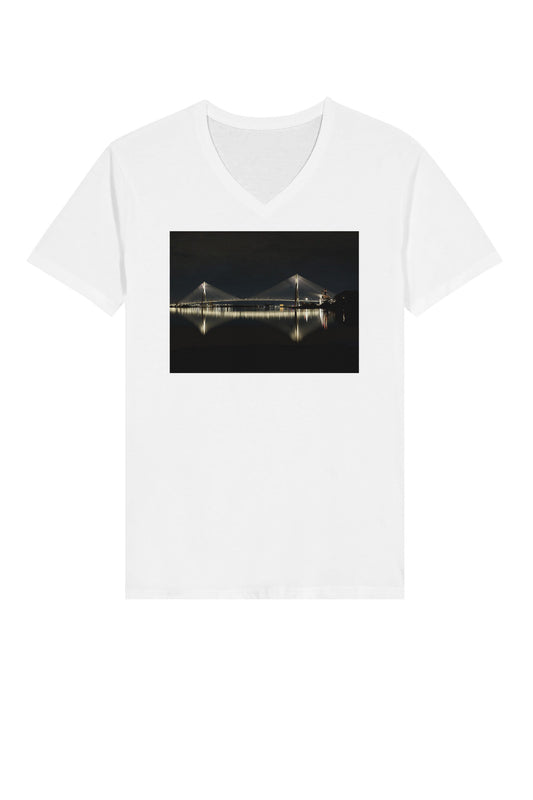 Gordie Howe International Bridge T-Shirt by Peter Tkacz
