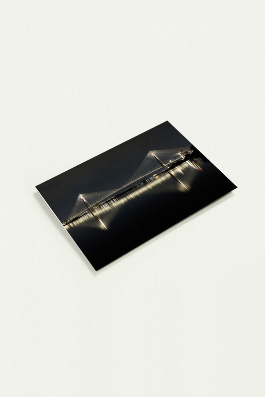 Gordie Howe International Bridge Wide View greeting card by Peter Tkacz