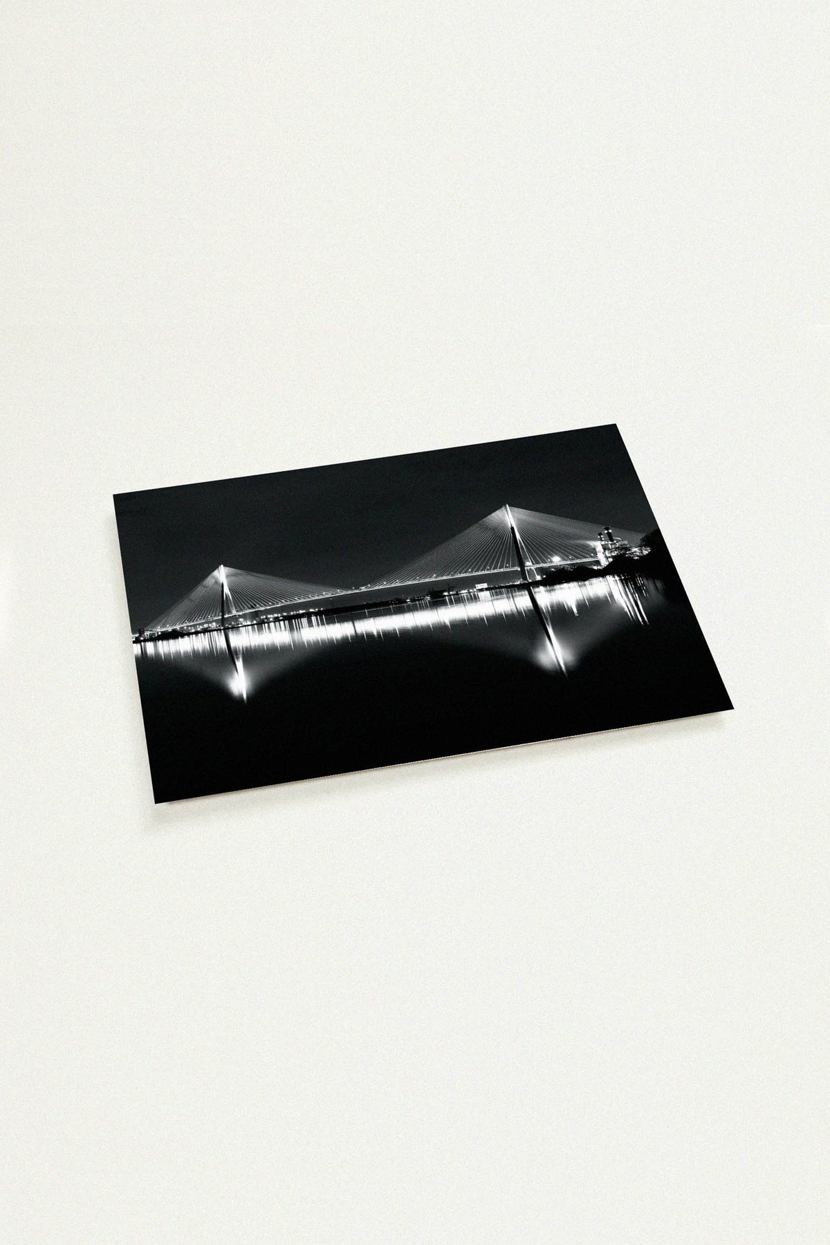 Noir Gordie Howe International Bridge mini art print by Peter Tkacz