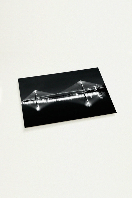 Noir Gordie Howe International Bridge mini art print by Peter Tkacz