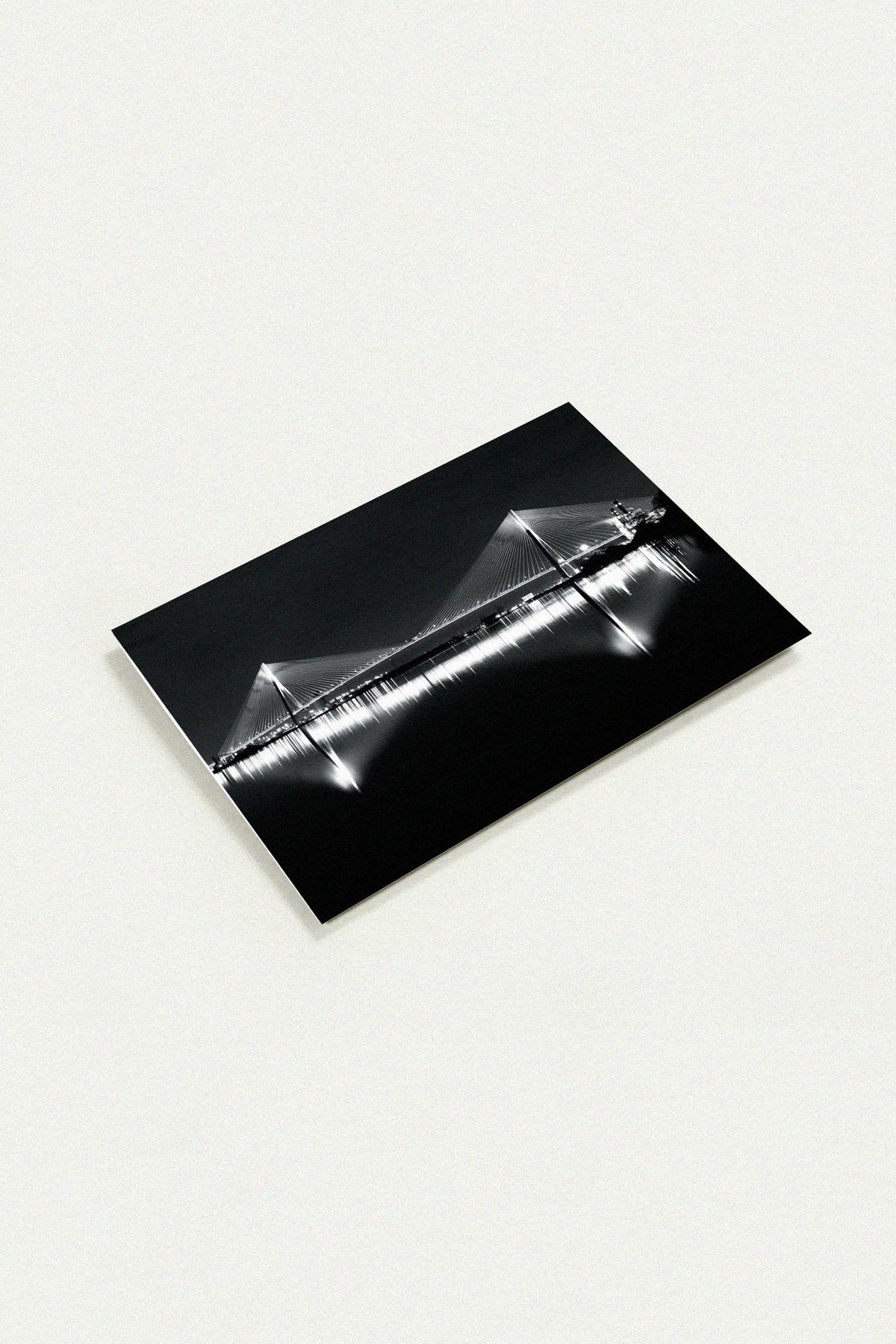Noir Gordie Howe International Bridge greeting card by Peter Tkacz