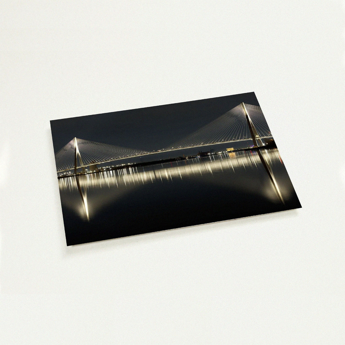 Gordie Howe International Bridge wide view mini art print by Peter Tkacz