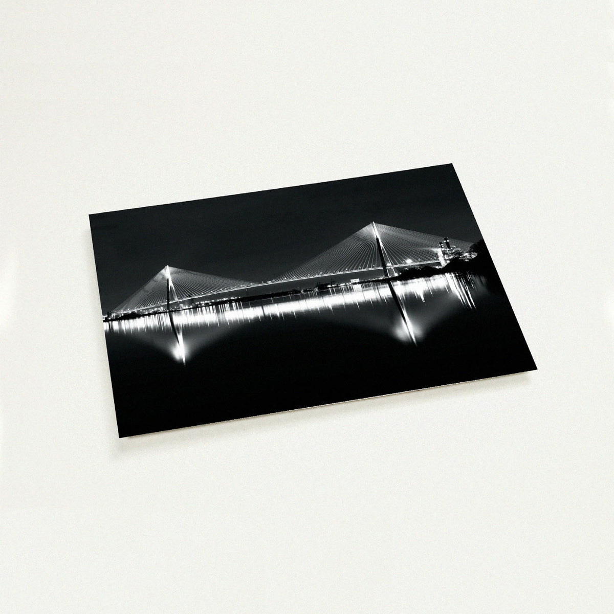 Noir Gordie Howe International Bridge mini art print by Peter Tkacz
