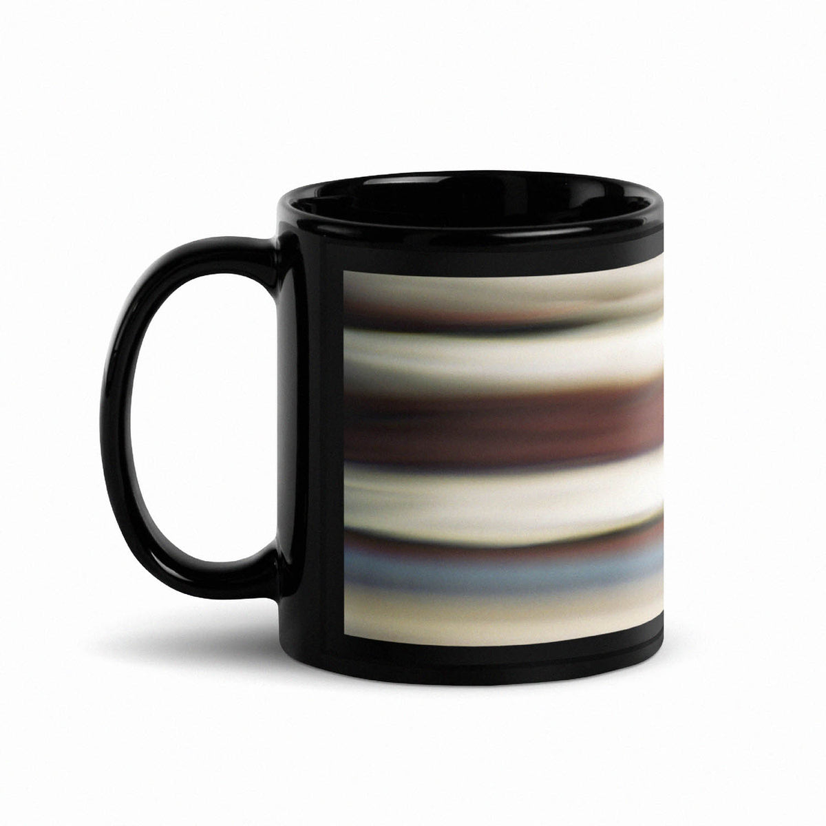 Jovian Bands Black Glossy Mug by Peter Tkacz