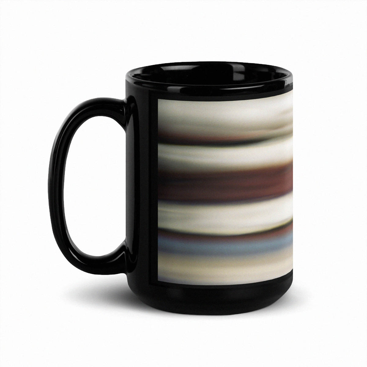 Jovian Bands Black Glossy Mug by Peter Tkacz